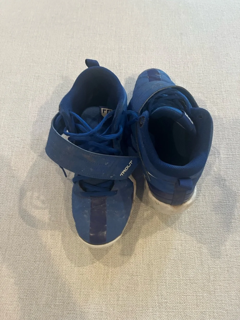 Nike Kids Blue and White High-Top football cleats